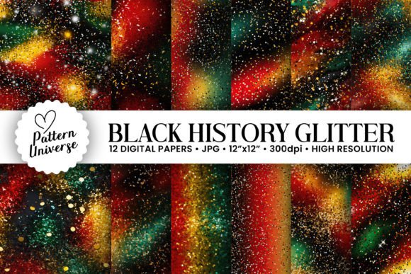 12 Black History Month Glitter Backgrounds for Bold Projects