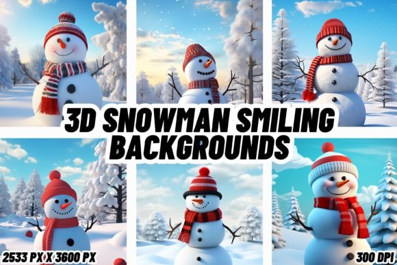 3D Snowman Smiling Christmas Backgrounds: A Festive Design Tool