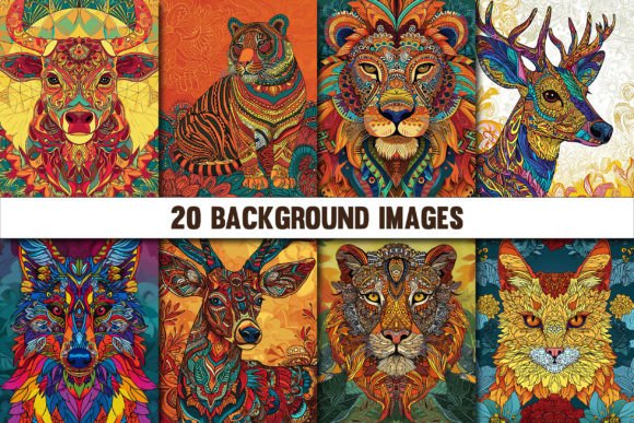 Animal Mandala Backgrounds for Covers 1