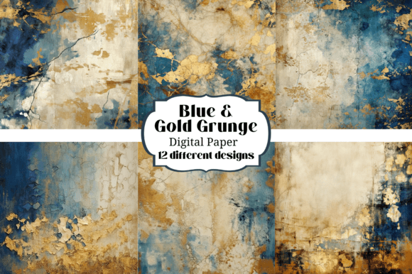 Blue & Gold Grunge Backgrounds: Elevate Your Creative Projects