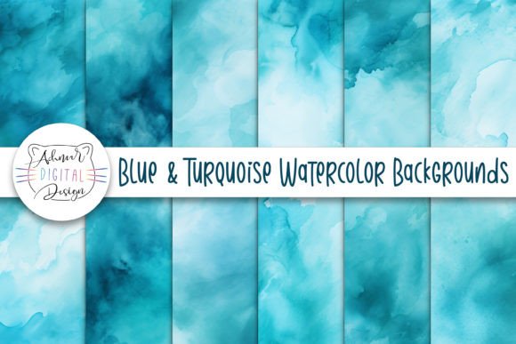 Blue & Turquoise Watercolor Backgrounds: A Creative Toolkit