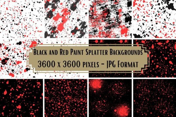 Bold and Energetic: Black and Red Paint Splatter Backgrounds