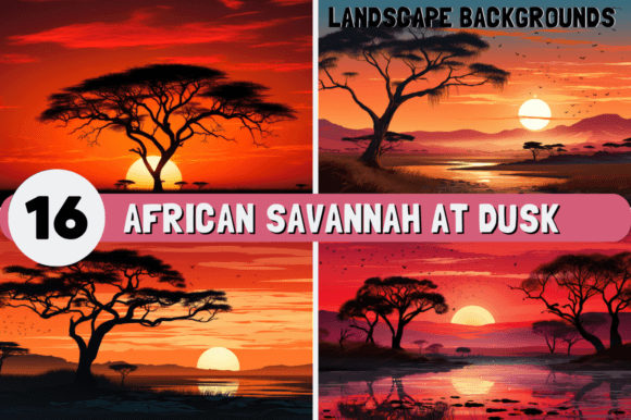 Capturing the Golden Hour: African Savannah at Dusk Backgrounds