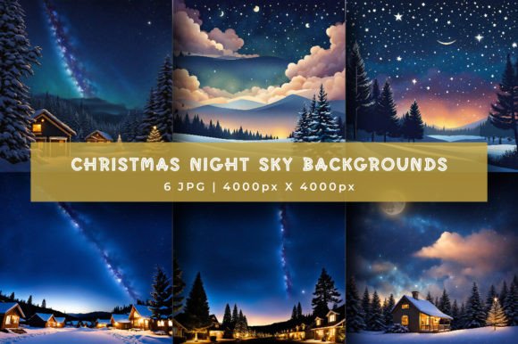 Christmas Night Sky Backgrounds: A Celestial Touch for Your Holiday Designs