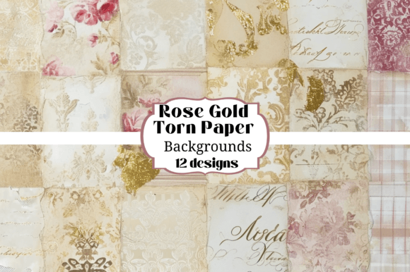 Elevate Your Designs with Rose Gold Pink Torn Paper Backgrounds