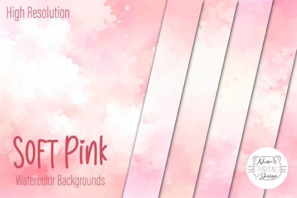 Elevate Your Projects with Soft Pink Watercolor Backgrounds
