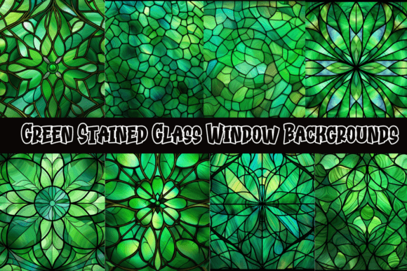Elevate Your Visuals with Green Stained Glass Window Backgrounds