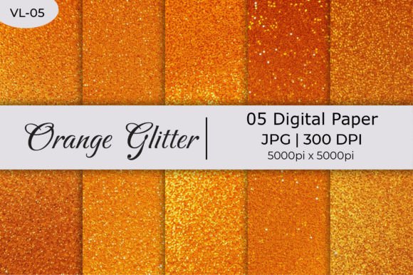Orange Glitter Shiny Paper Backgrounds