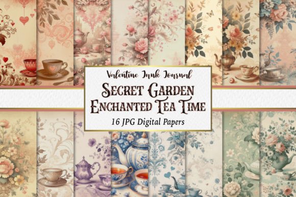 Secret Garden Tea Time Backgrounds: A Vintage Crafting Escape