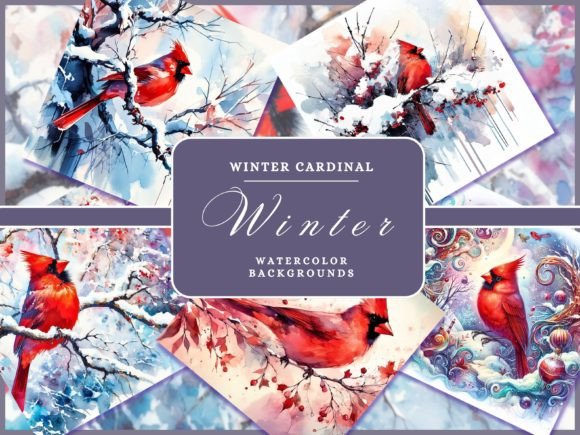 Winter Red Cardinal Winter Backgrounds: A Designer's Asset