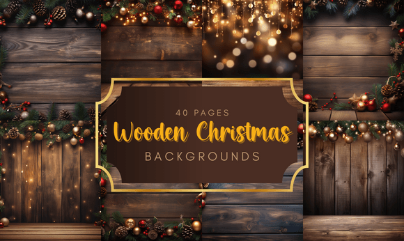 Wooden Christmas Backgrounds: 40 Beautiful Options for Your Projects